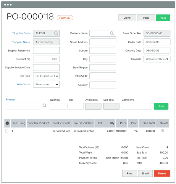 Generate Purchase Orders