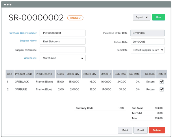 Manage Supplier Returns